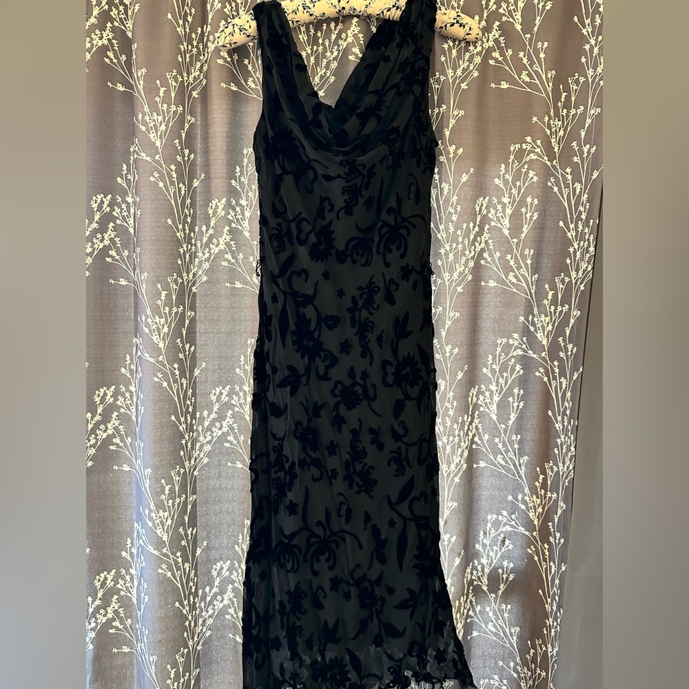 Black dress with velvet accents